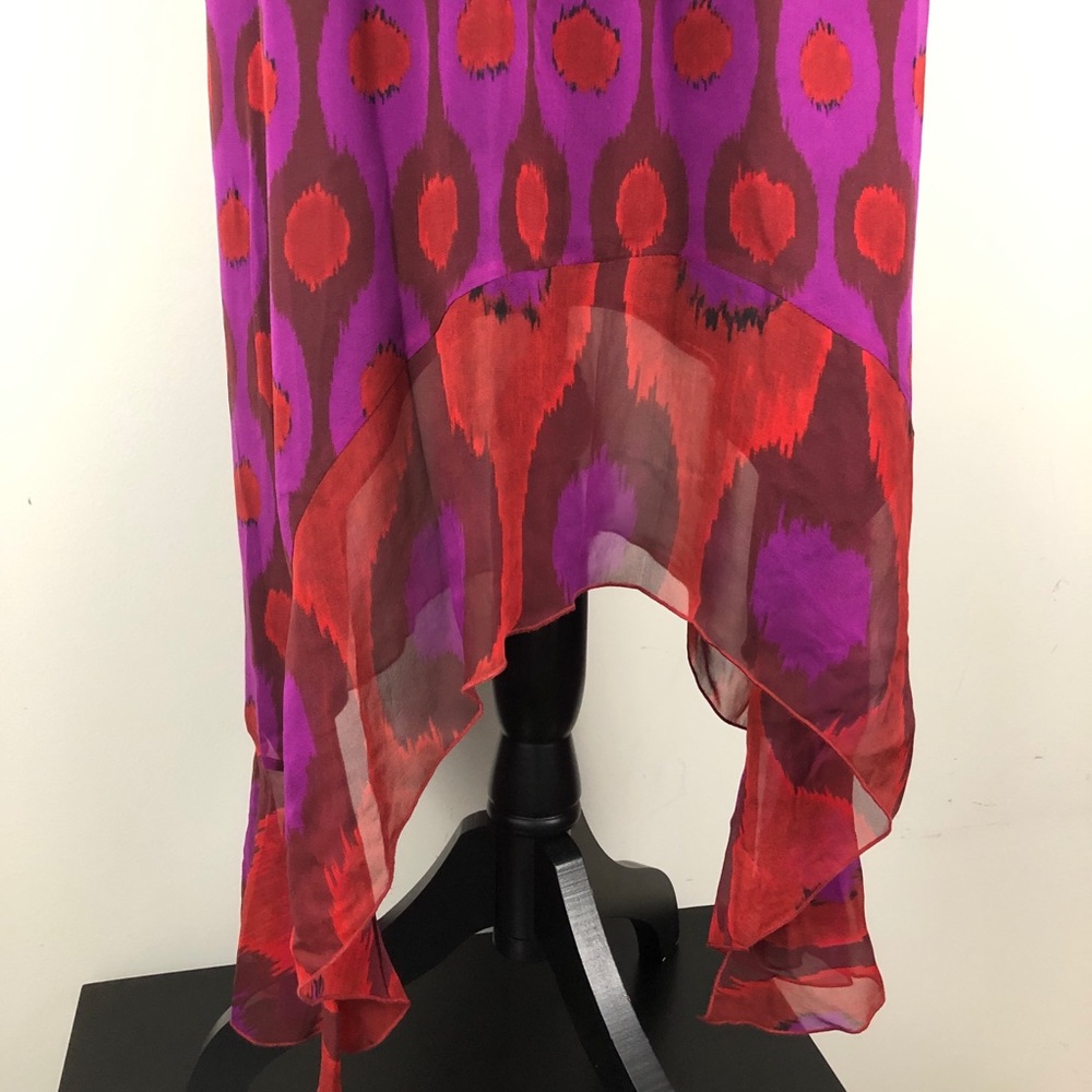 DVF Printed Louella Handkerchief-Hem Silk Skirt - Picture 5 of 8